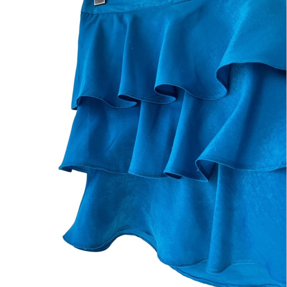 🔻SALE 🦋 NWOT Zara Tiered Ruffle Satin Shimmery Mini Skirt - Picture 4 of 6